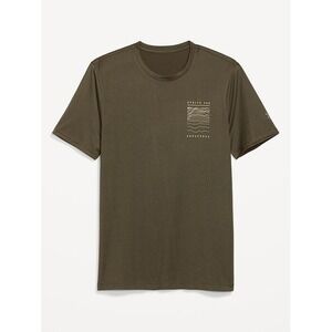 NWT Old Navy Active Mens Core Go-Fresh Performance T-Shirt Olive Green Graphic L